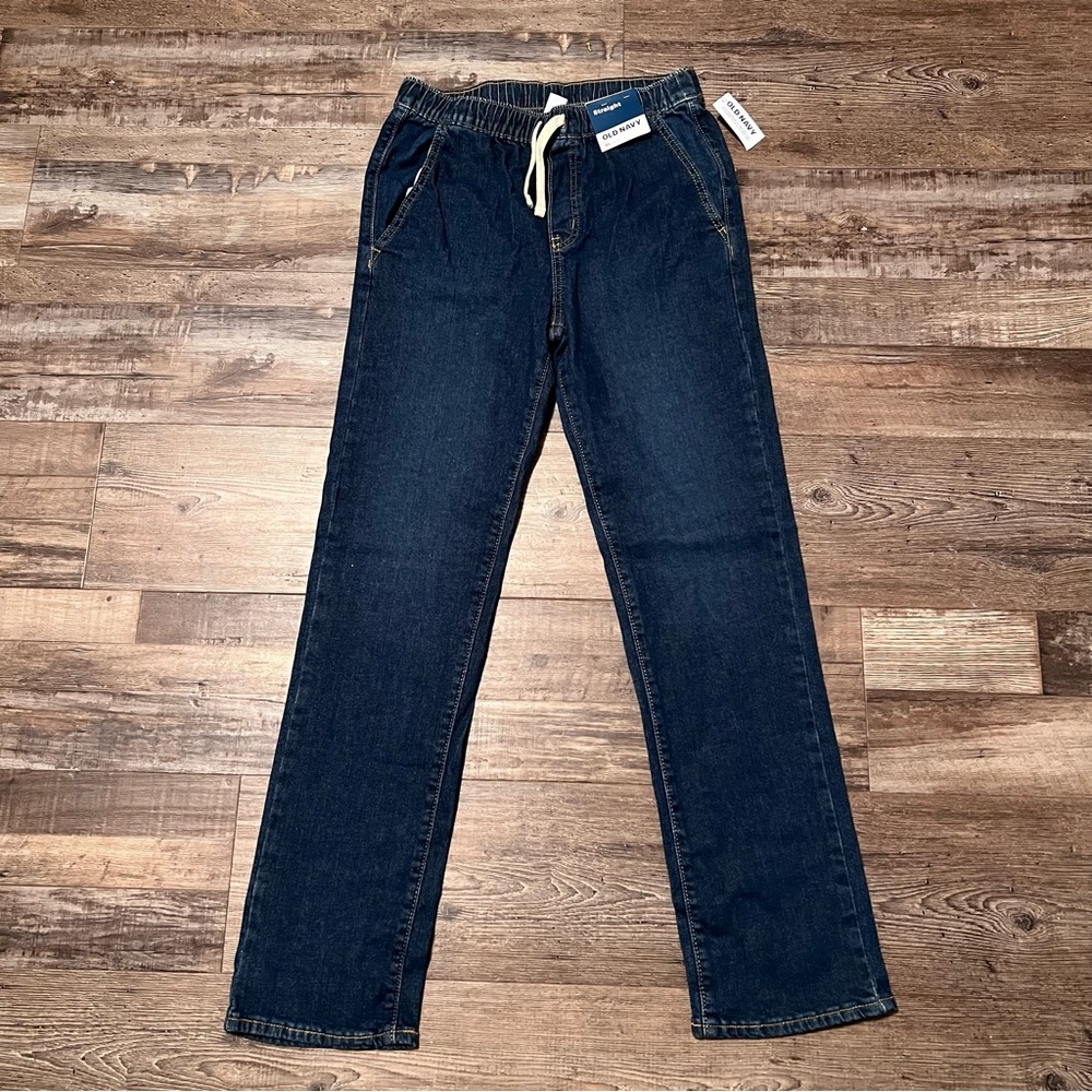 Old Navy Boys Dark Blue Jeans with Elastic Drawstring Waist
